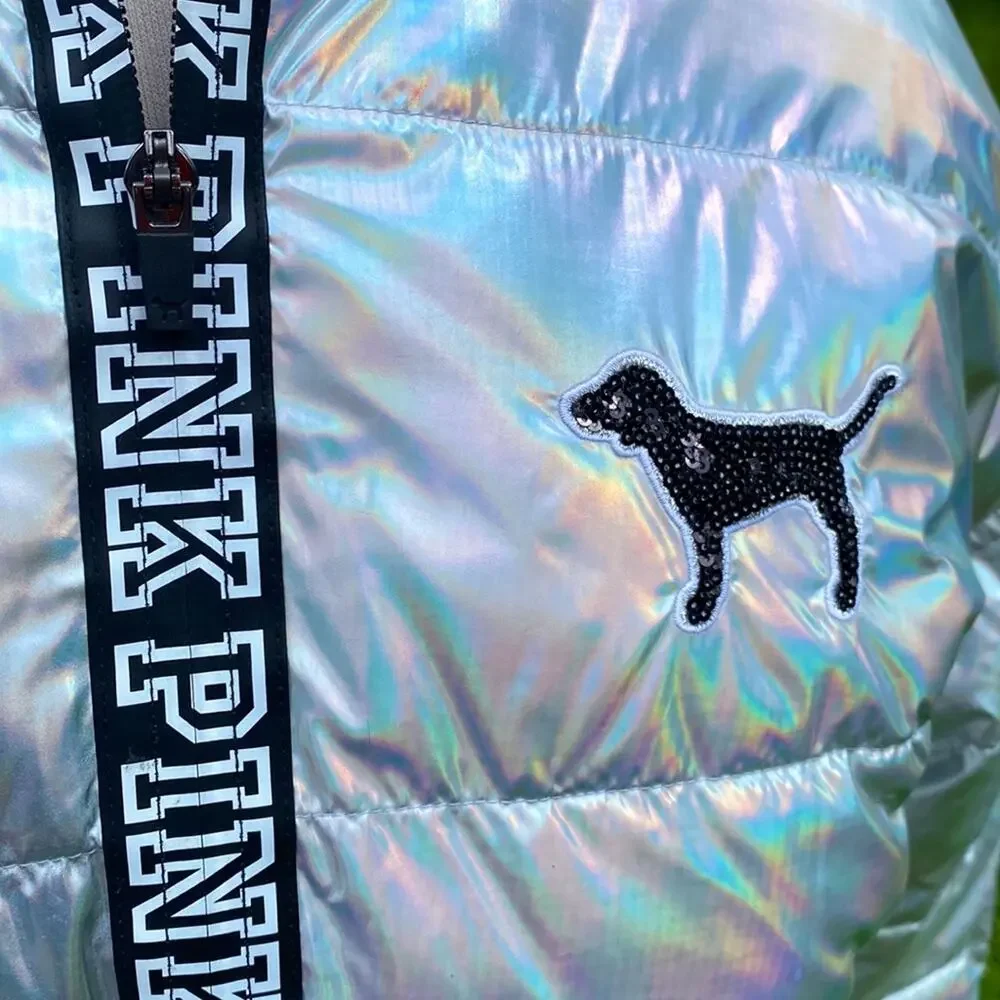 • VS PINK • Holographic Varsity Puffer - Picture 7 of 12